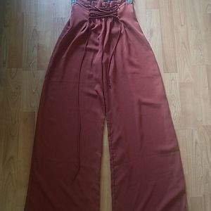 FASHION NOVA Rust colored wide leg pants